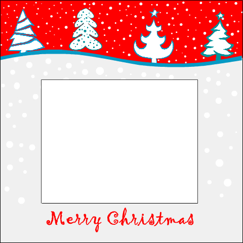 Red Christmas Trees Photo Card