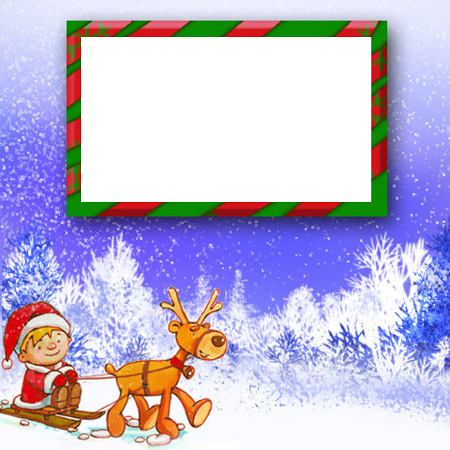 Merry Christmas Photo Card with Winter Decorations