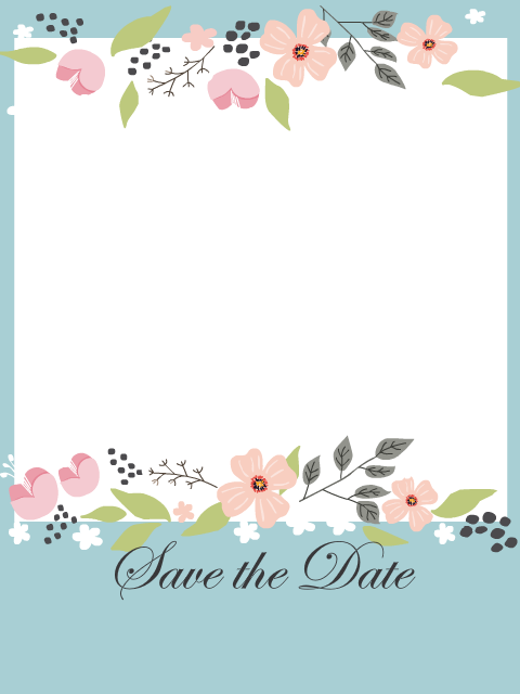 Floral Save the Date Wedding Card