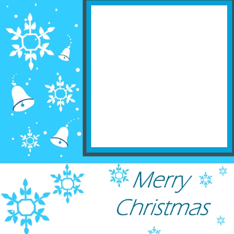 Blue Snowflake Christmas Photo Card