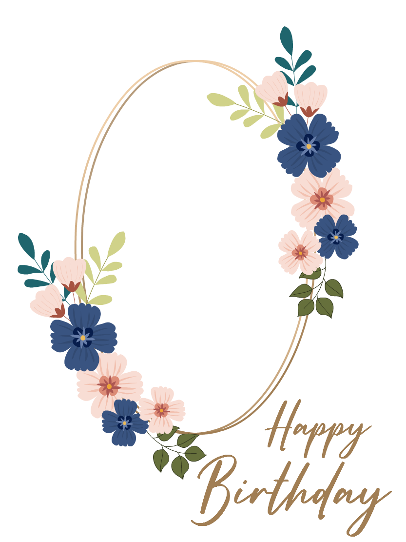 Floral Birthday Photo Card