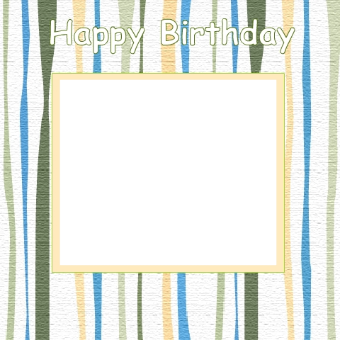 Happy Birthday Striped Photo Card