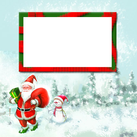 Christmas Family Photo Card with Santa