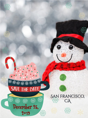 San Francisco Snowman Holiday Card