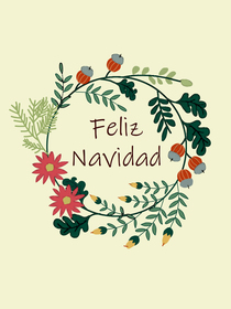 Feliz Navidad Botanical Wreath