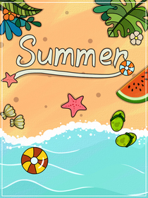 Summer Beach Fun Greeting Card