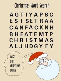 Christmas Word Search - Cake Gift Christmas Santa