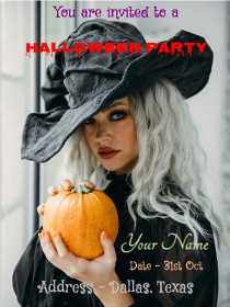 Halloween Party Invitation Photocard