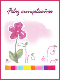 Pink Flower Birthday Greeting Card